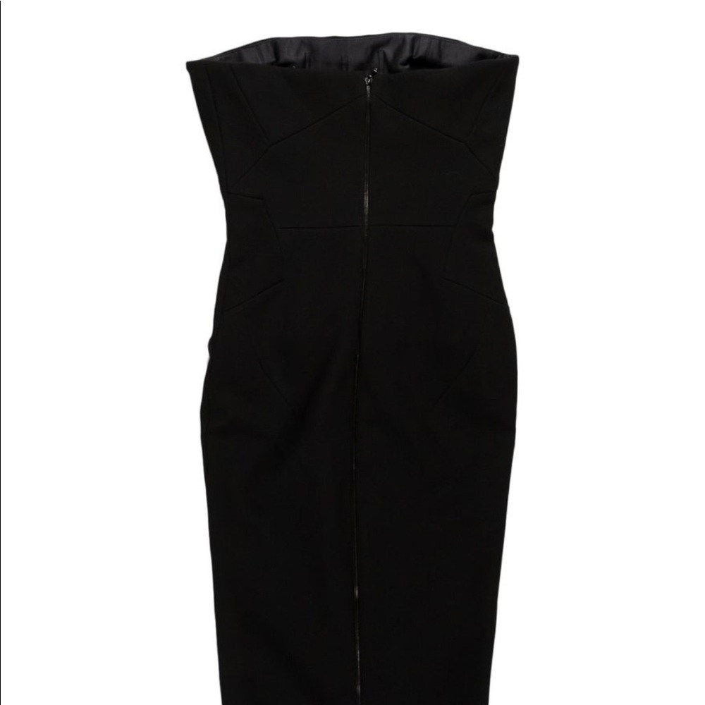 Wool strapless midi dress